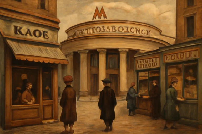 Retro kafe i staromodnye lavki u metro elektrozavodskaja stil iz proshlogo 4f434bf.webp